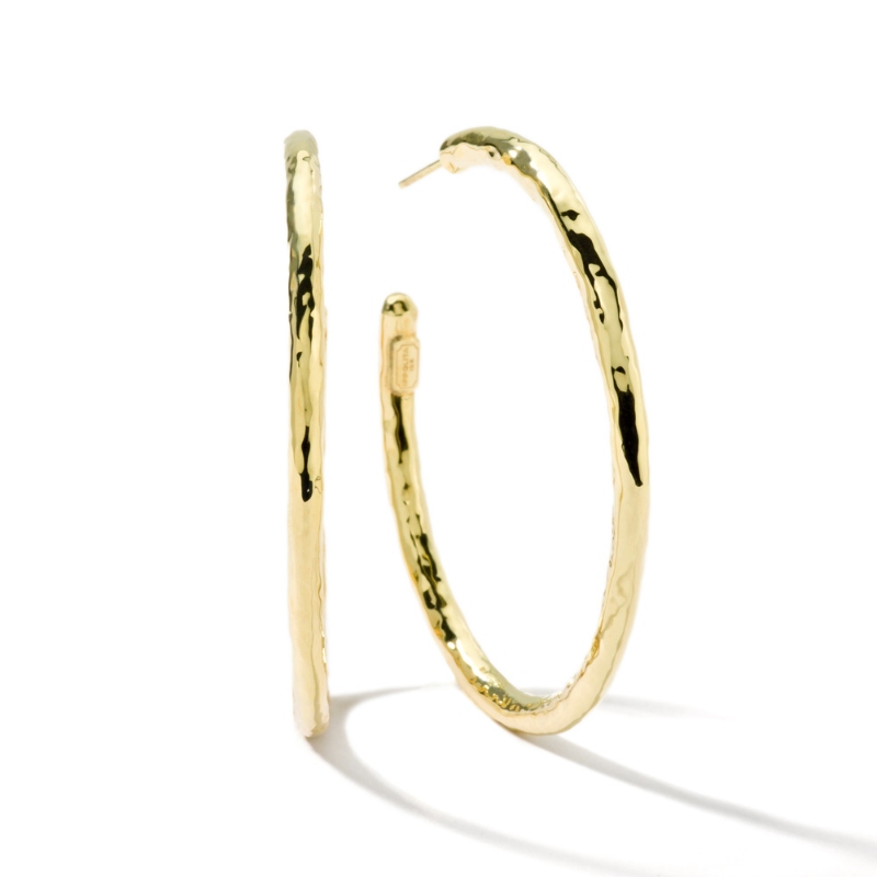 IPPOLITA Thin Large Hammered Hoop Earrings