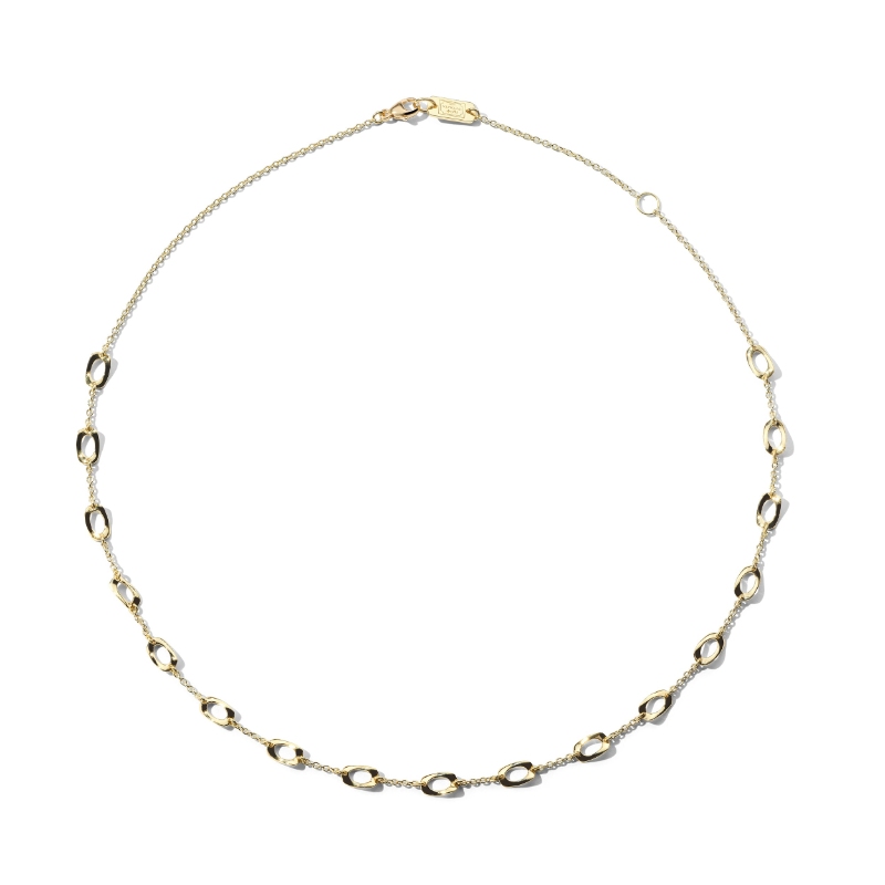 IPPOLITA 18K Yellow Gold Small Cushion Shaped Open Frame Station Necklace