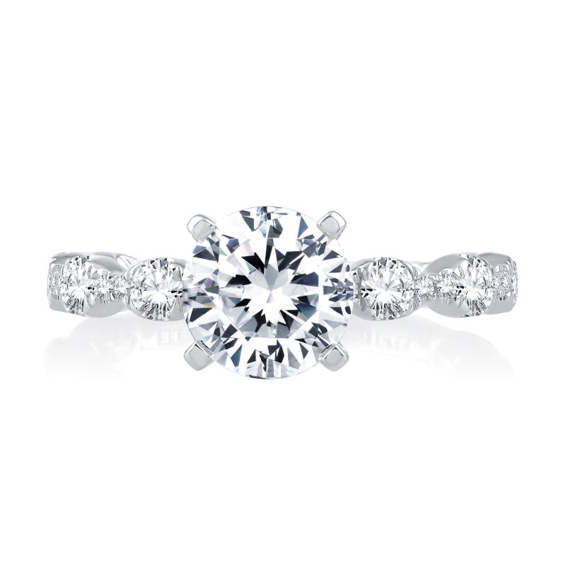 Platinum And Diamond Semi-Mounting Engagement Ring