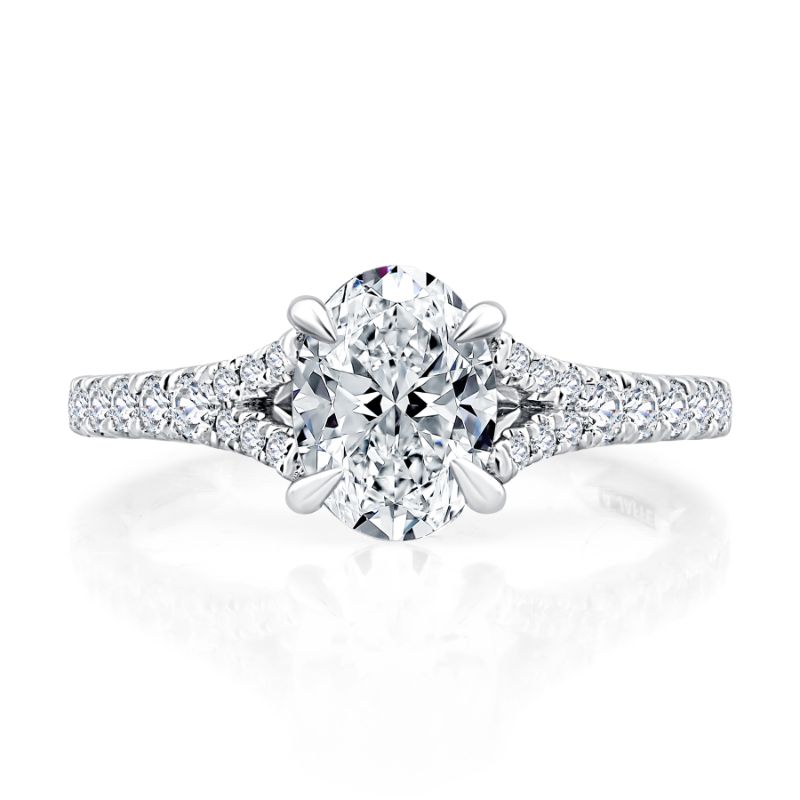 Platinum And Diamond Semi-Mounting Engagement Ring