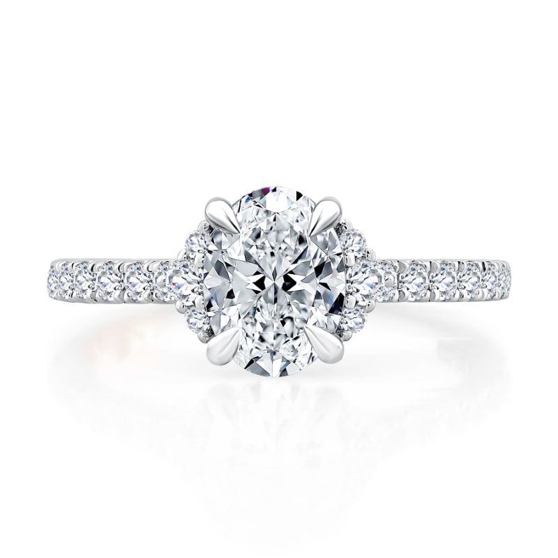 Platinum And Diamond Semi-Mounting Engagement Ring