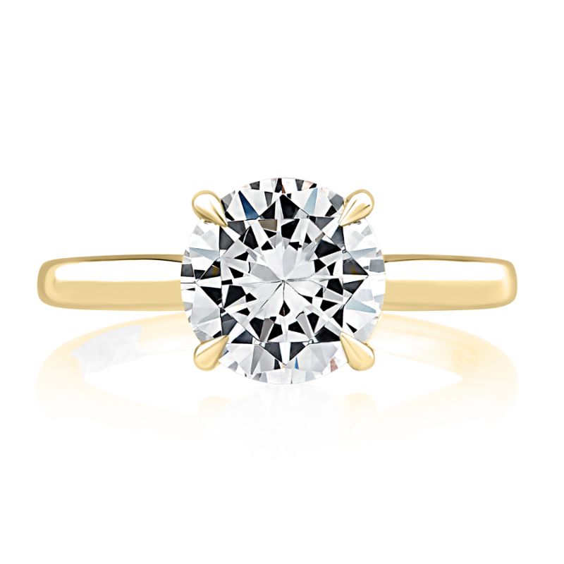 18K Yellow Gold Diamond Semi-Mounting Engagement Ring