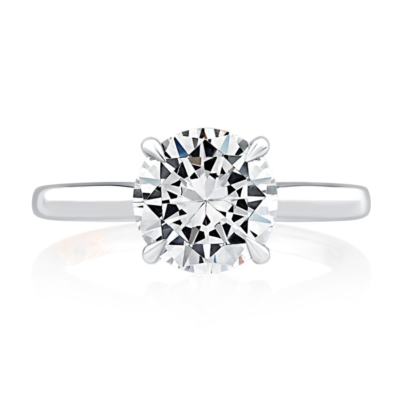 Platinum And Diamond Semi-Mounting Engagement Ring