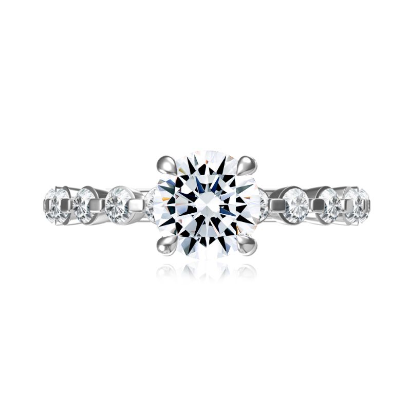 Platinum And Diamond Semi-Mounting Engagement Ring