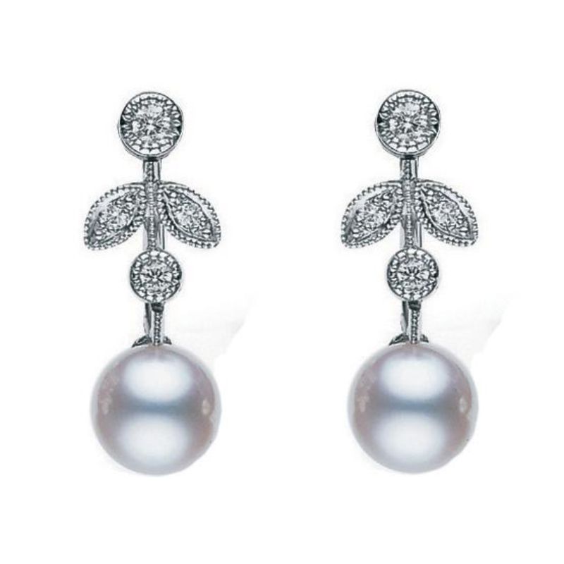 Mikimoto Pearl 18K White Gold Japan collections Earrings