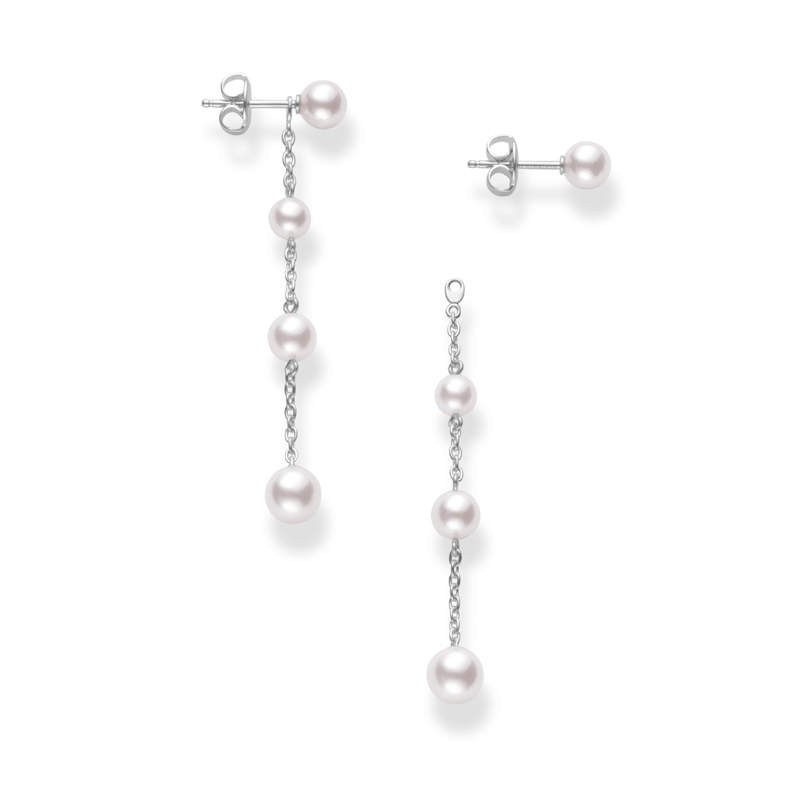 Mikimoto 18K White Gold Akoya Pearl Earrings