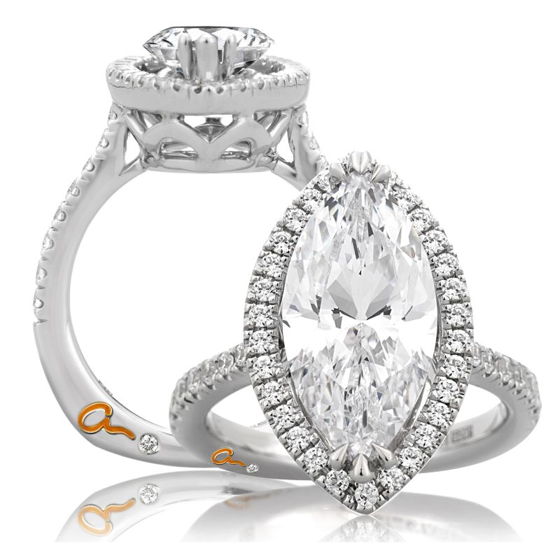 18K White Gold  Engagement Ring