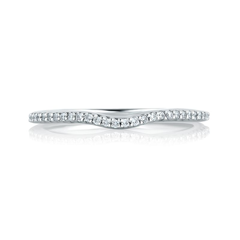 18K White Gold  Wedding Band