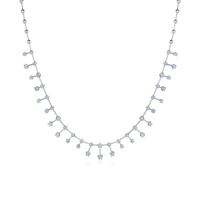 Starry Night Fringe Necklace with Star-Set Diamonds