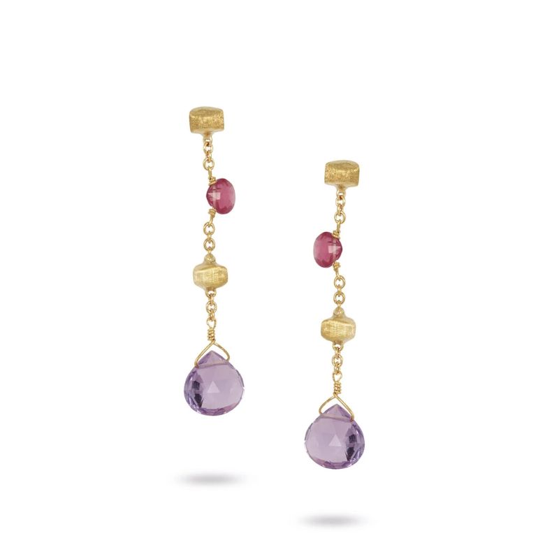 Marco Bicego Paradise Earrings With Mixed Stones.