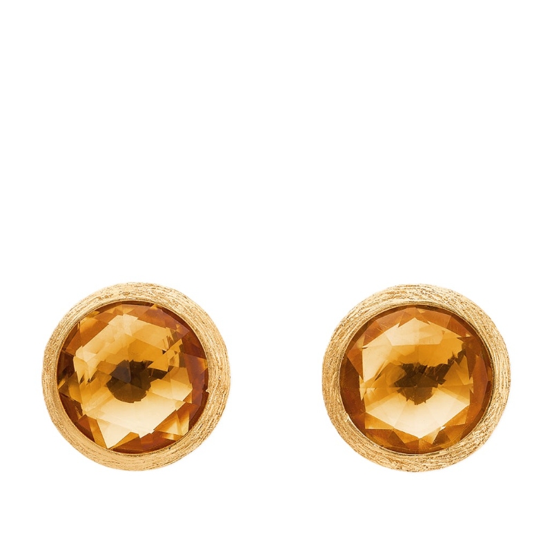 Marco Bicego Jaipur 18K Yellow Gold Stud Earrings With Citine Quartz