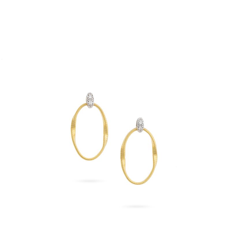 Marco Bicego Marrakech Onde Gold and Diamond Link Stud