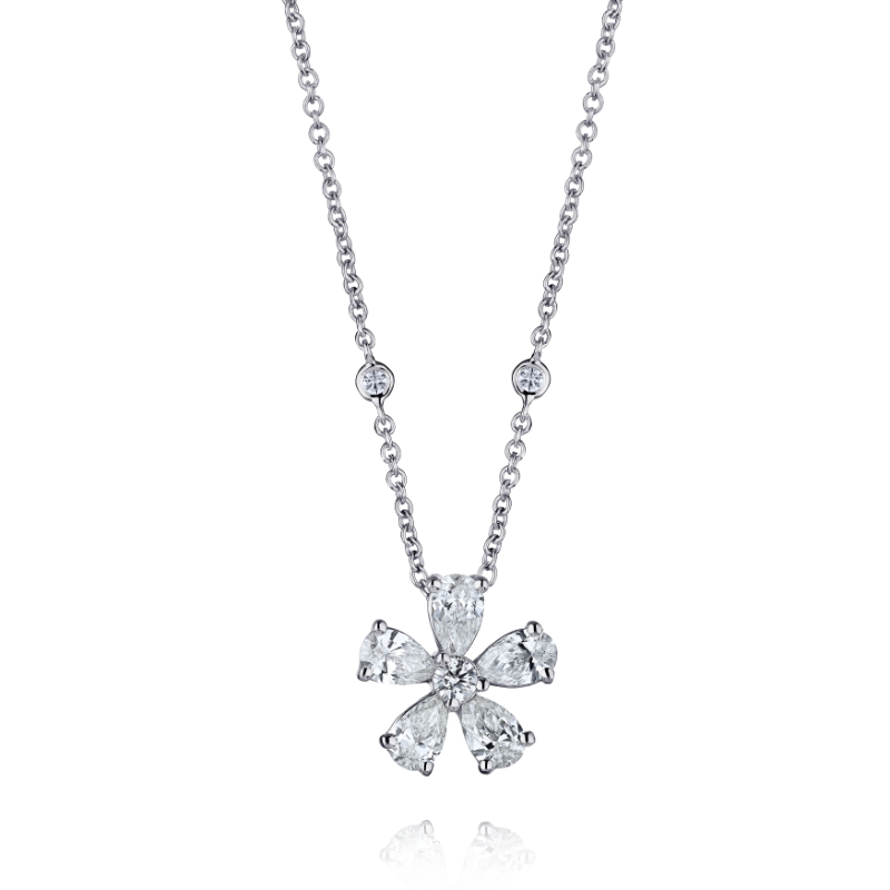 Rummeles Signature Flower Diamond Pendant