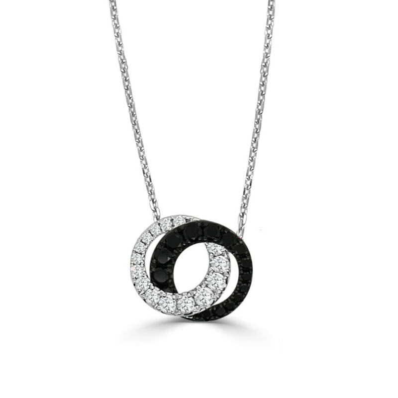 Small Love Halo Black & White Diamond Hidden Bale Pendant