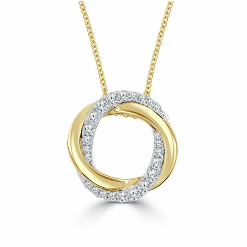 Small Half-Diamond Halo Pendant