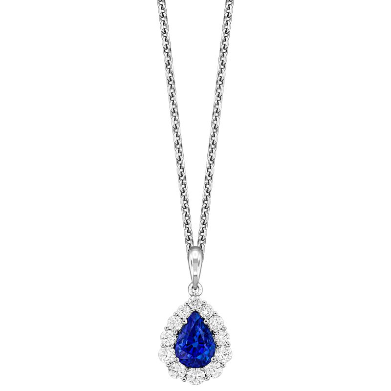 Blue Sapphire And Diamond Pendant