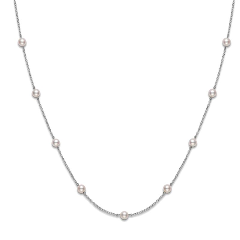 Mikimoto 18k White Gold Cultured 5.5mm A1 Grade pearl Necklace