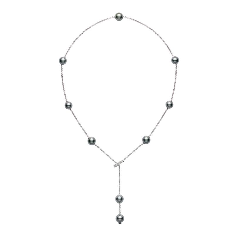 Mikimoto Pearl 18K White Gold Pearls in Motion Pendants