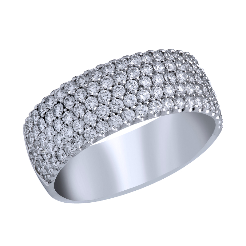 Rummeles Signature Pave Set With 5 Rows Diamond Ring
