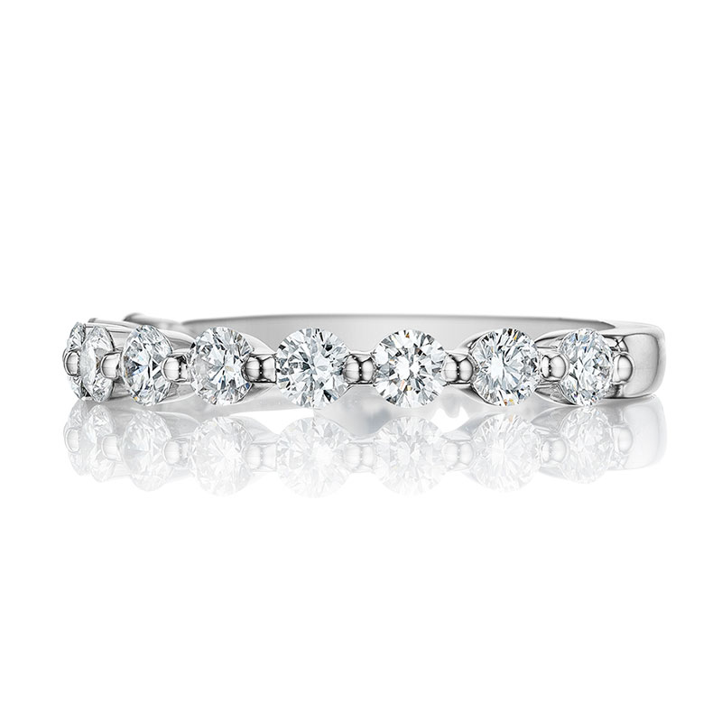 Henri Daussi White Gold Pave Band With Diamonds