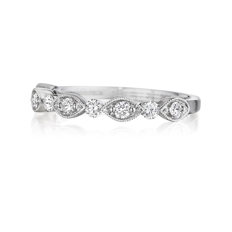 Henri Daussi White Gold Pave Band