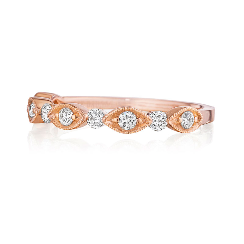 Henri Daussi Rose Gold Diamond Band