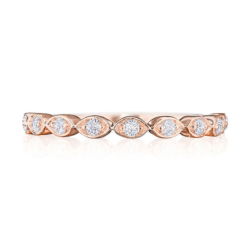 Henri Daussi Rose Gold Half Way Version Diamond Band