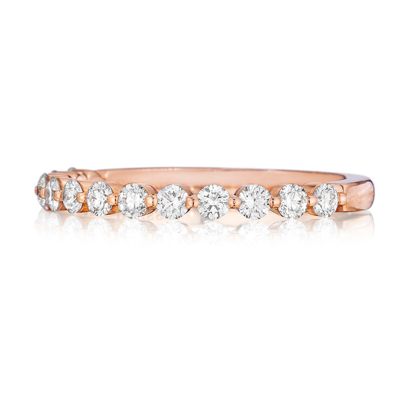 Henri Daussi Rose Gold Diamond Band