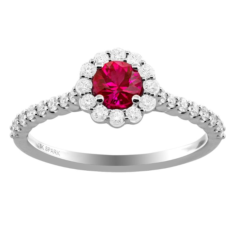 Ring With a Round Faceted Ruby Stone