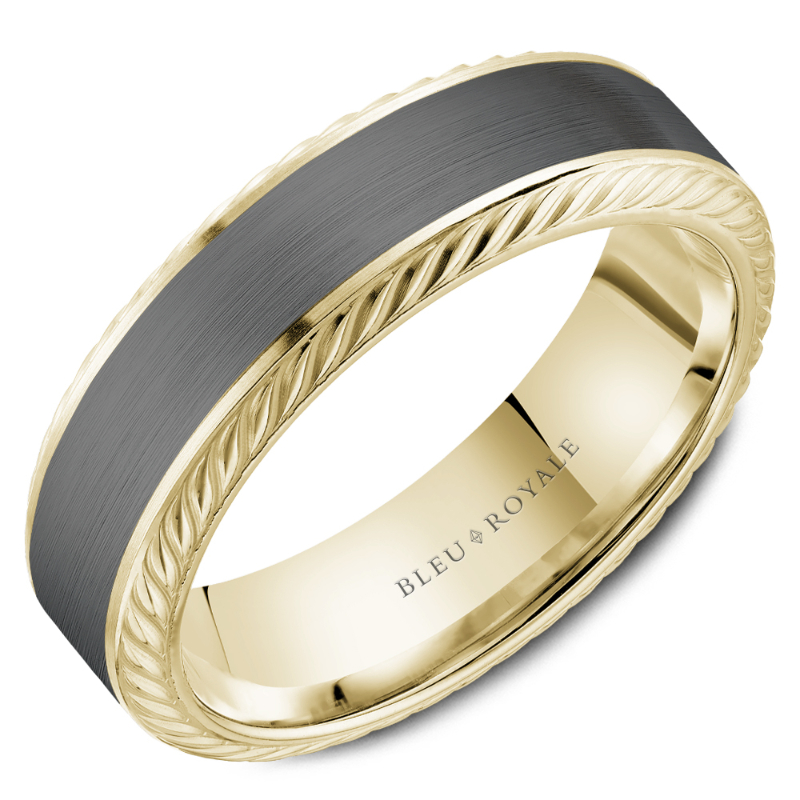 14K Yellow Gold Bevel Edged Band