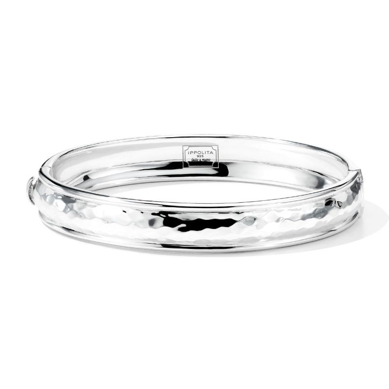 IPPOLITA Thin Goddess Hinged Bangle in Sterling Silver