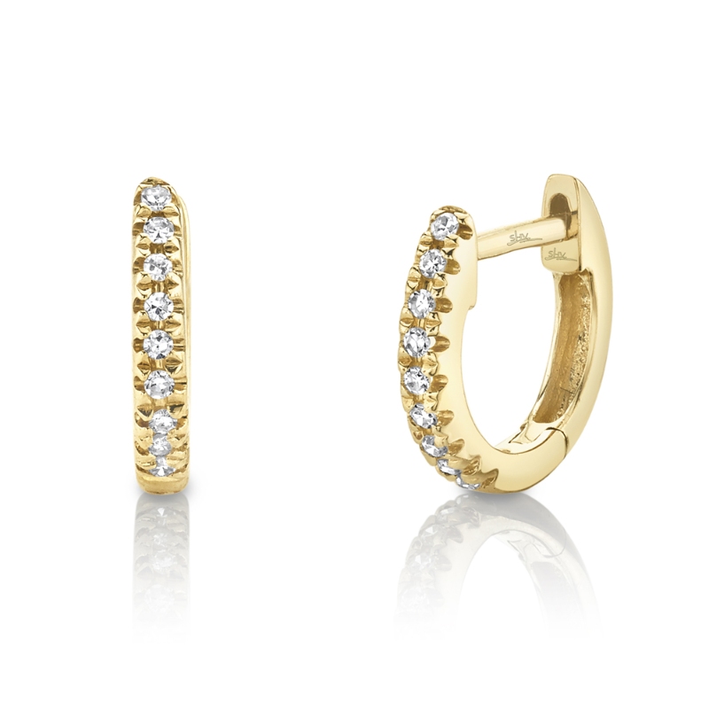 0.04Ct 14K Yellow Gold Diamond Mini Huggie Earring