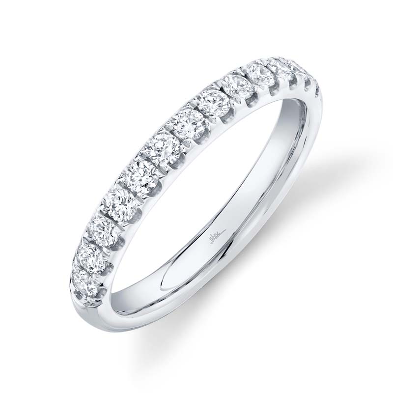 0.55Ct 14K White Gold Diamond LadyS Band