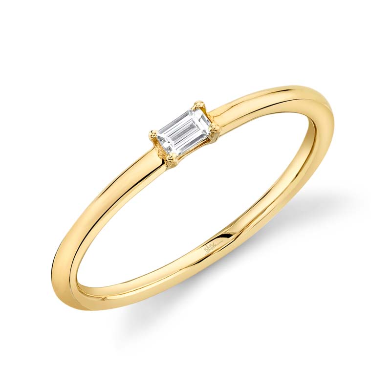 0.07Ct 14K Yellow Gold Diamond Baguette Ring