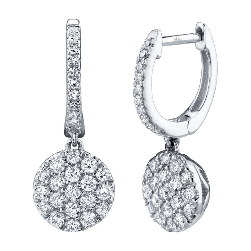 0.50Ct 14K White Gold Diamond Pave Earring