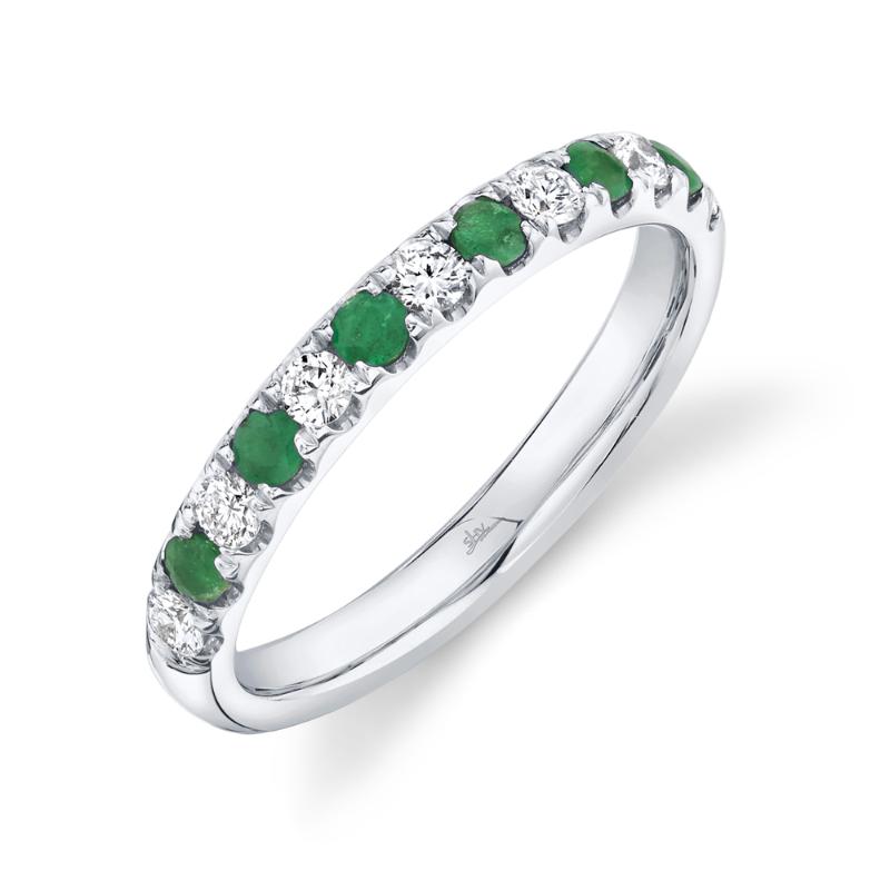 0.30Ct Diamond & 0.30Ct Emerald Band