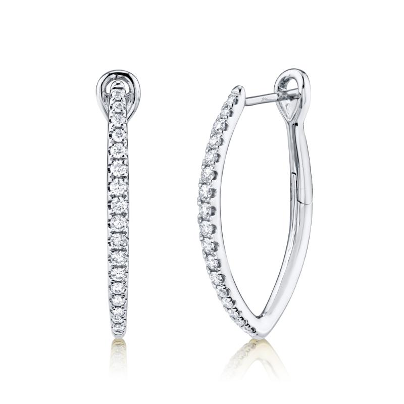 0.35Ct 14K White Gold Diamond Hoop Earring