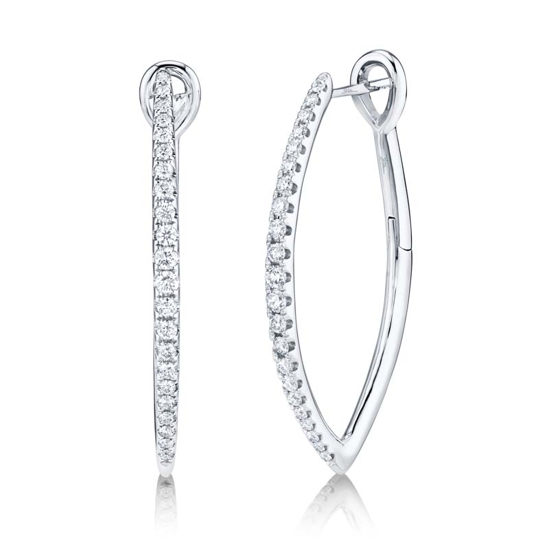 0.75ct 14k White Gold Diamond Hoop Earring