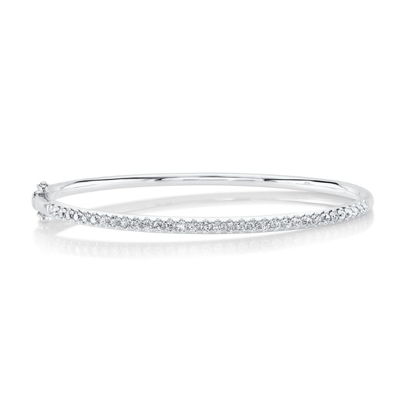 0.88Ct 14K White Gold Diamond Bangle