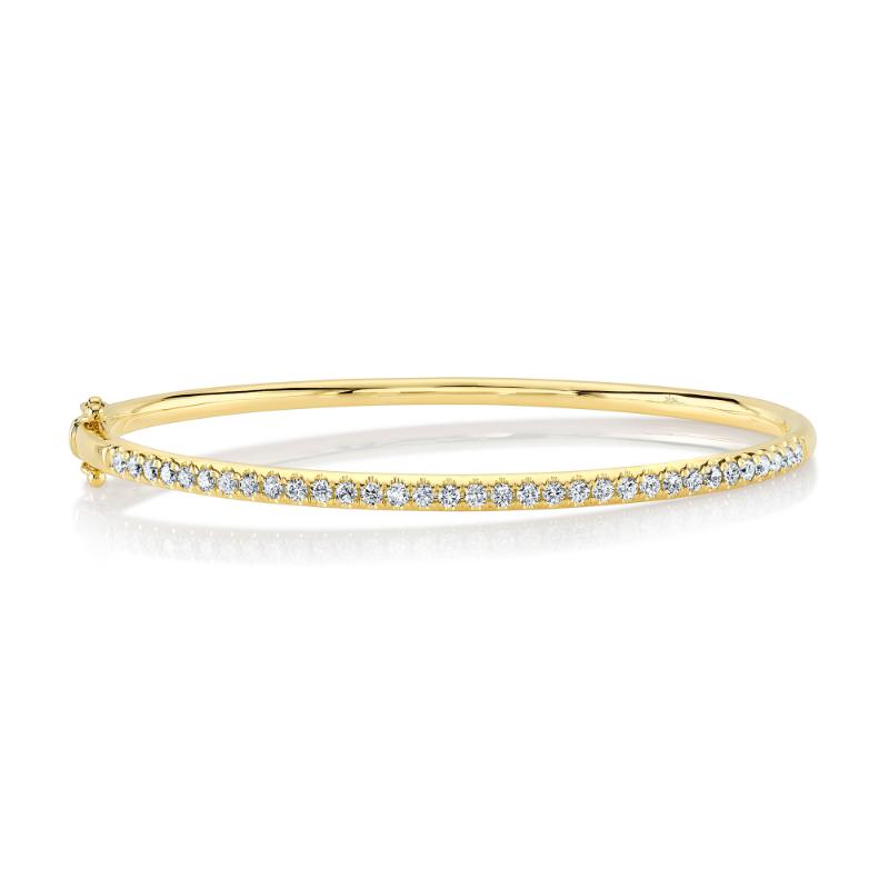 0.88Ct 14K Yellow Gold Diamond Bangle