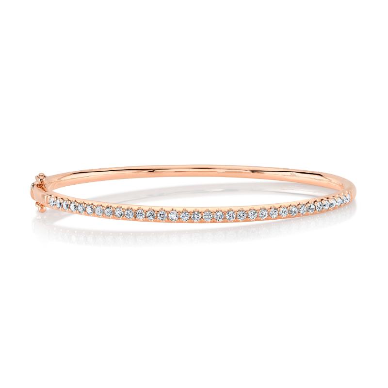 0.88Ct 14K Rose Gold Diamond Bangle