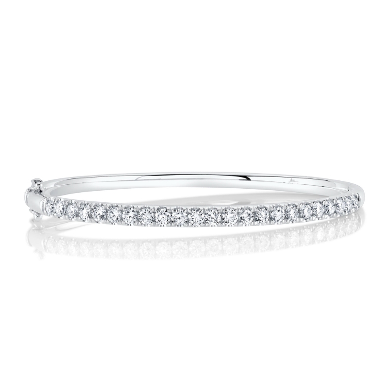2.00Ct 14K White Gold Diamond Bangle