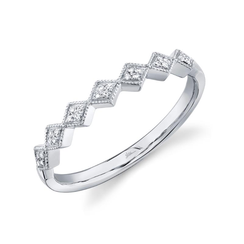 0.05Ct 14K White Gold Diamond LadyS Band