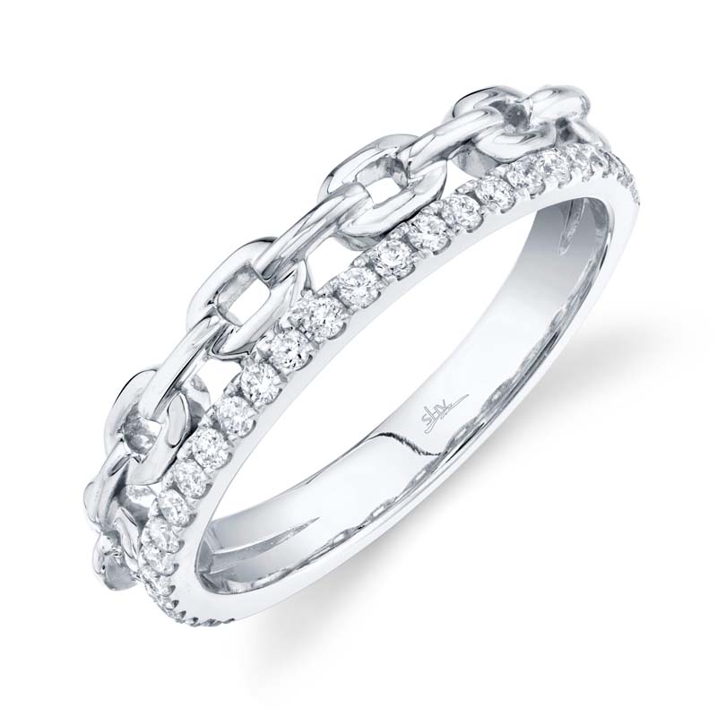 0.25ct 14k White Gold Diamond Link Ring SC22005787