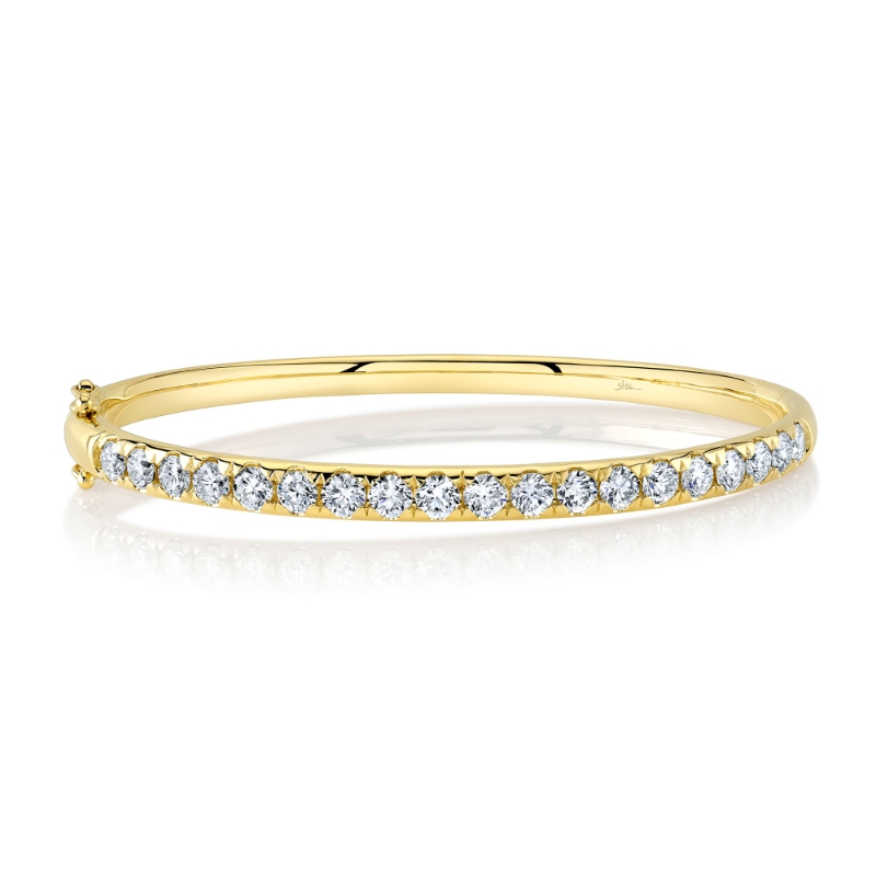 3.04Ct 14K Yellow Gold Diamond Bangle