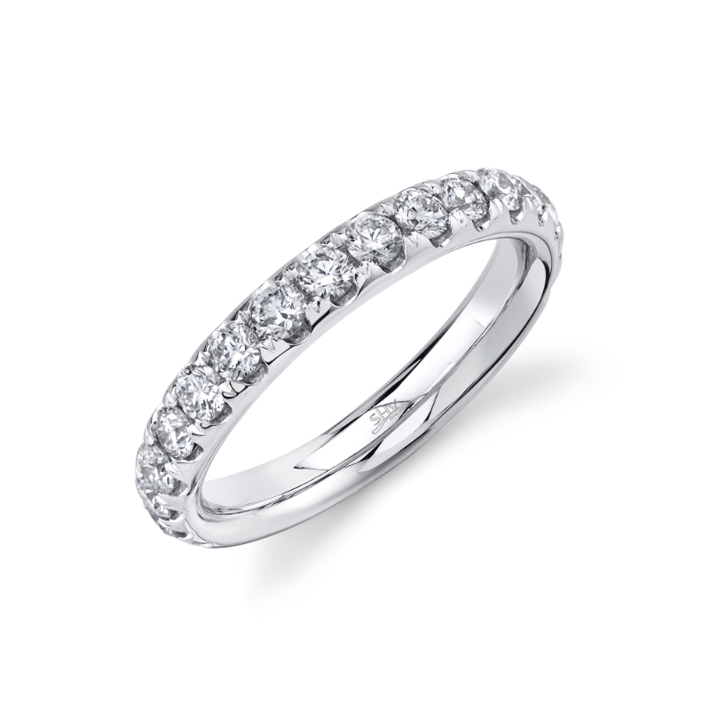 14K White Gold 3/4 Round Diamond Band