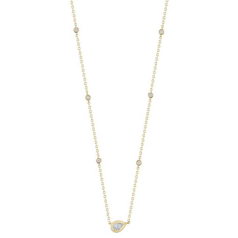 0.34Ct Diamond Pear Necklace