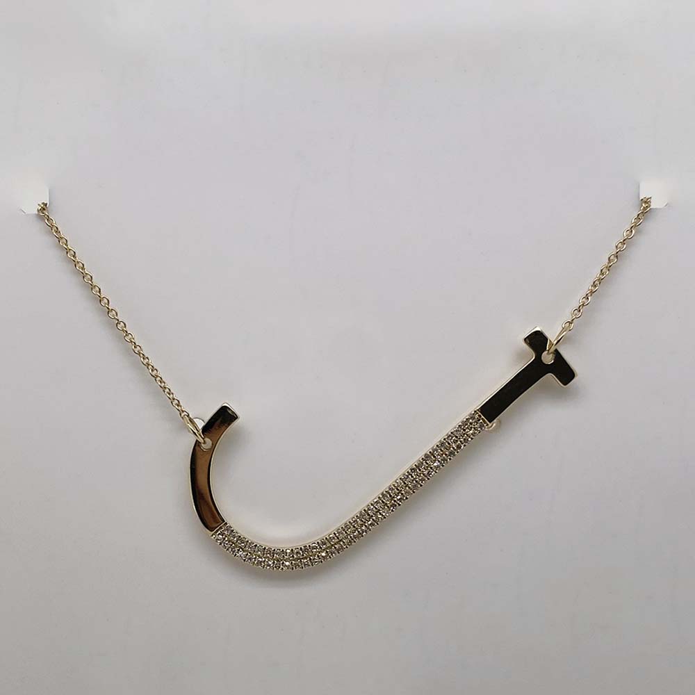 0.13Ct Diamond Pave J Initial Necklace