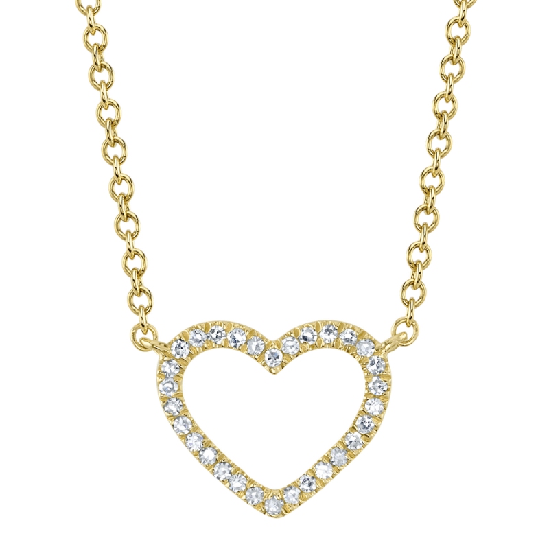 A 14K Yellow Gold Open Heart Shaped Pendant
