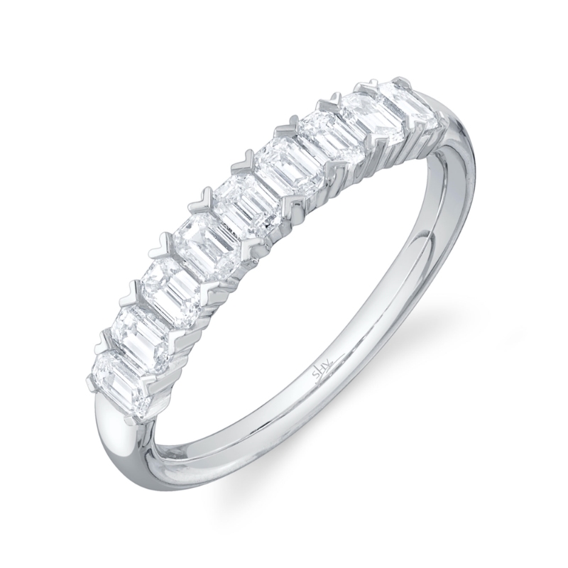A 14K White Gold Band Set